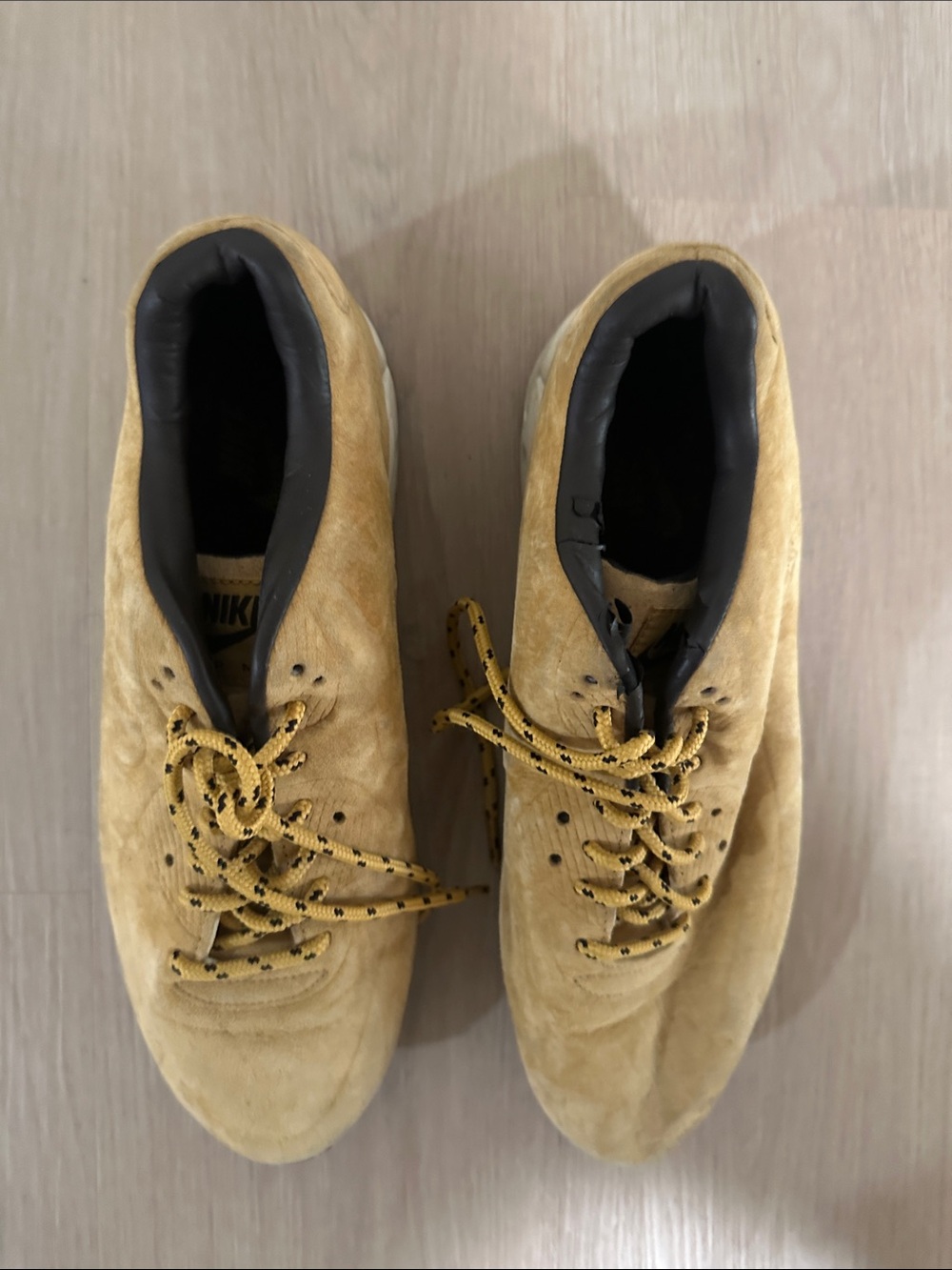 Nike Men's Suede Athletic Sneakers in Tan and White - Picture 2 of 4